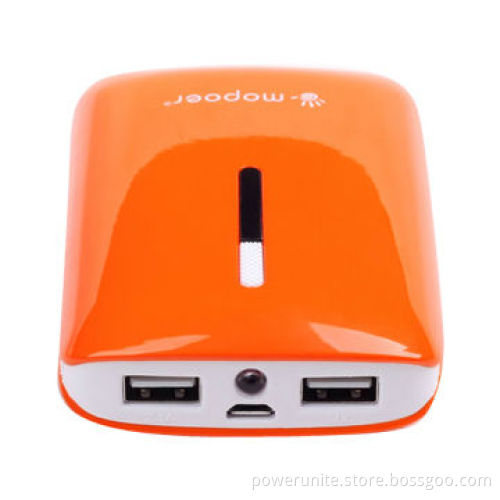 Dual USB Port Mobile Power Bank with LED Torch, 6,600mAh Capacity